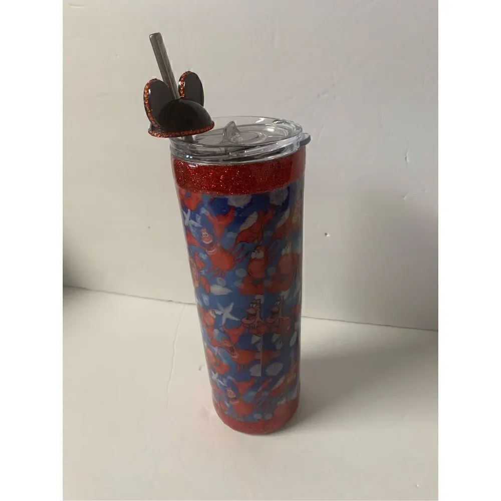 Handmade Mermaid/ Lobster Tumbler with straw topper